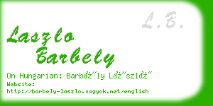 laszlo barbely business card